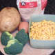 Principal ingredients for broccoli, sweetcorn and potato fritters