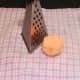 Preparing to grate sweet potato