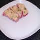 Meatloaf slices are plated