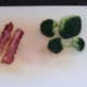 Cooked bacon and broccoli