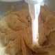 The wet ingredients in the dough should have a light and airy look to them.