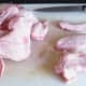 Chopping fresh chicken wings