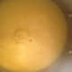 After a few minutes the polenta will thicken and start to have slow rising and popping bubbles on the top.