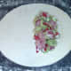 Arranging pasty filling on rolled pastry
