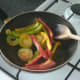 Sauteeing peppers and leek
