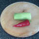 Leek stem portion and red chilli