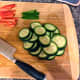Cucumber salad ingredients.