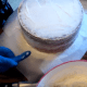 This is what a finished crumb coat should look like!