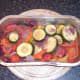 Roasted vegetables removed from oven