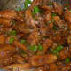 Baby corn Manchurian in the kadhai