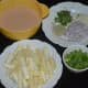 The batter and other ingredients for making baby corn Manchurian.