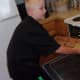 putting the French toast in the oven