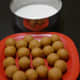 6. These balls are ready to dip in rice flour-maida batter.