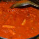 Step eight: Stir-cook the mix till the water evaporates.