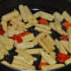 Step six: Saute baby corn and red capsicum.