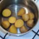 Turmeric boiled potatoes are left to cool