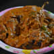 The completed spicy stuffed brinjal eggplant curry or badanekai ennegai.