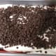cover the top of the cake batter with chocolate chips