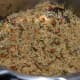 Step eight: Open the cooker lid when the pressure goes off completely. Gently mix it with a fork. This is methi chana pulav.