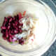 Red kidney beans and jellyfish is added to salad