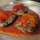 Roast peppers on top of the hamburgs.