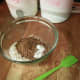In your medium bowl add the flour, cocoa, baking powder, and salt.