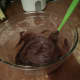 Fold your dry ingredients into the sugar mixture in the large bowl. Trust me. Fold this in. Do not stir like crazy. It gives it a better texture when it bakes.