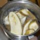 Step two: Bring about 6 cups of water to a boil. Add some salt. Immerse the banana slices in the boiling water. Let it boil for 2-3 minutes. Strain.