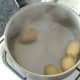 Potatoes are firstly cooked by boiling