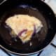 Omelette is folded in to quarter size