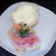 Ham salad on bread roll