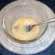 Beaten egg is seasoned