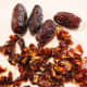 Pitted dates. Chop the dates into small pieces. 
