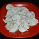 The completed German cucumber salad.