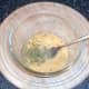 Coriander added to beaten egg