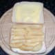 Chips arranged on buttered bread