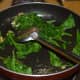 Step four: Saute spinach till they wilt completely.