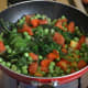 Step four: Add fresh peas and chopped tomatoes. Stir-cook on a high heat till tomatoes become a bit mushy. Turn off the heat.