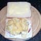 Ready salted crisps on cottage cheese bed