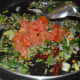 Step four: Add chopped tomatoes. Stir-cook till tomatoes turn a bit mushy.