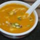 Pour it equally into four bowls. Garnish with some yogurt or thick curd and thinly chopped pistachios. Enjoy sipping this awesome creamy soup!