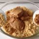 Biscuit crumbs with peanut butter