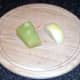 Celtuce stem and white onion pieces