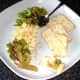 Enjoying celtuce and celery salad with cheese and crakcers