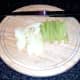 Sliced celtuce and onion