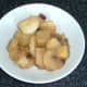 Plated stewed apples, pineapple and mincemeat