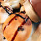 Make the cross. I use a ready-made chocolate caramel.