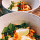 Coconut milk is used to make mi kari, or curry noodles.