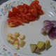 Tomatoes, onion, garlic, and ginger