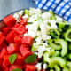 watermelon salad with feta and cucumber